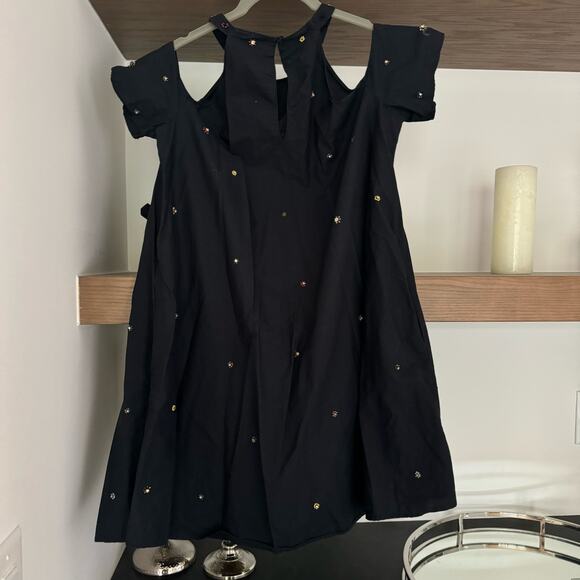 Zara Trafaluc Collection Open Shoulder Beaded Dress in Navy - Picture 5 of 6